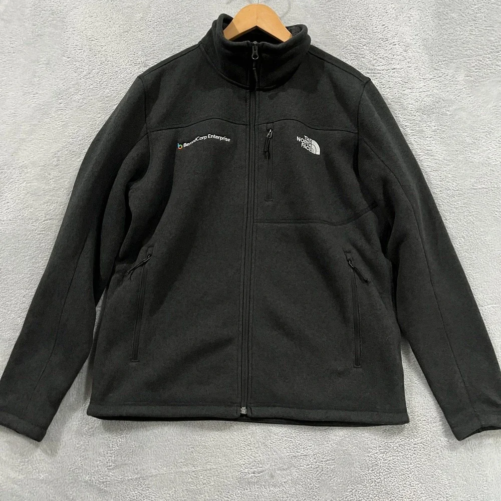 The North Face Jacket‎ Men's Medium Full Zip Fleece Charcoal Outdoor